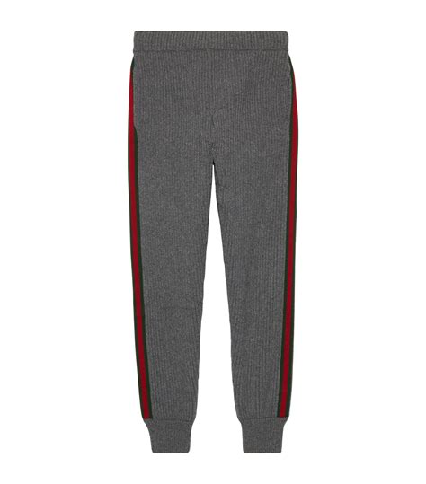 gucci gray sweatpants stripe